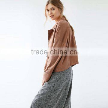 Plain Girls Jacket Loose Style Fashion Design With Zipper photo-4