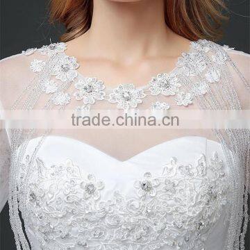 OEM Sweatheart A-line Emboridery Neckline Sexy Backless Bridal Gown Lace Wedding Dresses 2016 In Stock photo-5