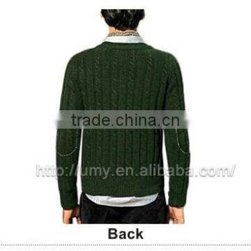 Cable Knit Handmade Wool Man Cardigan Sweater photo-3