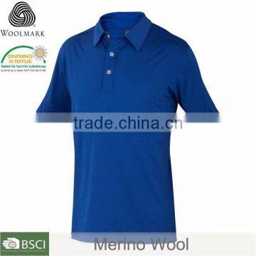 NEW stylish polo shirt man, merino wool uniform blank polo shirt