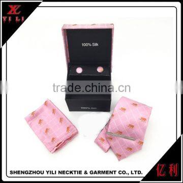 Wedding Polyester Hanky Gift Red Tie Set for Men photo-5