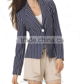 wholesale women single button stripe blazer