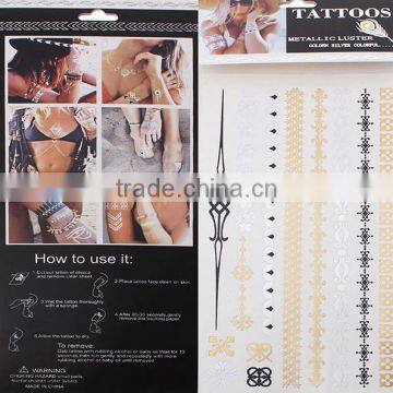 Latest Professional Removable Waterproof Metallic Temporary Belly Tattoos photo-3