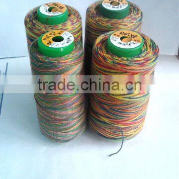 Multiple-color cotton sewing thread