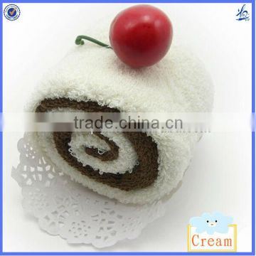 wholesale birthday cake towel gifts/cake towel gifts swiss roll towels