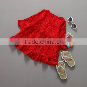 Summer red Lace Girl Dress Children Summer Dresses Kids Wear Princess dress