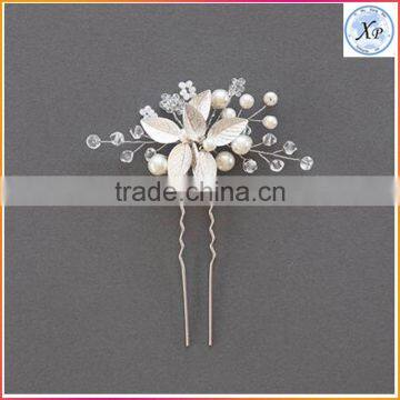 Best Selling Fashion Floral Silver Pearl Crytal Rhinestone hair pin comb