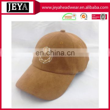 Wholesale 6 panel baseball cap custom suede baseball cap