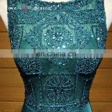 A17DL0026 O-neck Bright Sexy Lime Green Evening Dress Emerald Green Prom Dresses