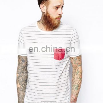 T-Shirt With Stripe/front print custom designs tshirt/high fashion men clothing/model-sc310