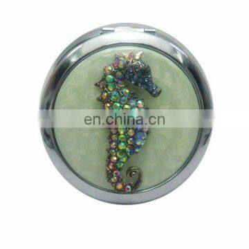 2012 New arrival selling Zinc Alloy Fashionable Bejewelled Lady cheap Makeup mirror