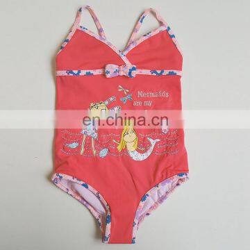 Bowknot Center Cartoon Design One Piece Cute Baby Toddler swimsuit