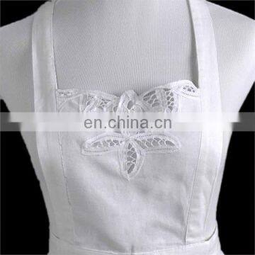 Tea Party White Lace Victorian Hostess Battenburg Lace Apron With Pockets Ladies photo-3