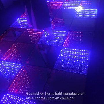 3D mirror abyss dance floor led panel tile for club stage