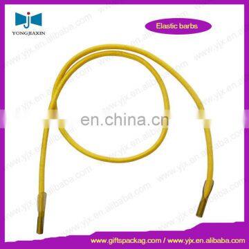 Elastic cord with plastic barbs each ends