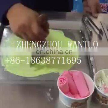 Flat pan fried ice cream roller machine with factory price