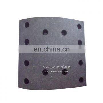 Truck trailer drum brake lining wva 19553 / 19554  8inch