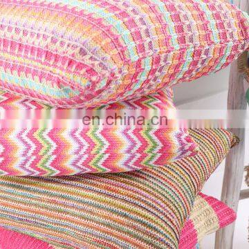 Hot Selling Customized Decorative Colorful Faux Straw Cushion Pillows Outdoor Modern Printed Woven Chair Cushion photo-4