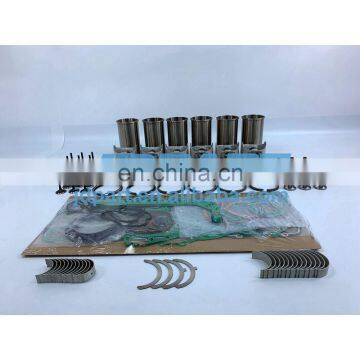 6D40 Rebuild Kit With Valves Engine Bearings Cylinder Liner Piston Rings Full Gasket Kit For Mitsubishi