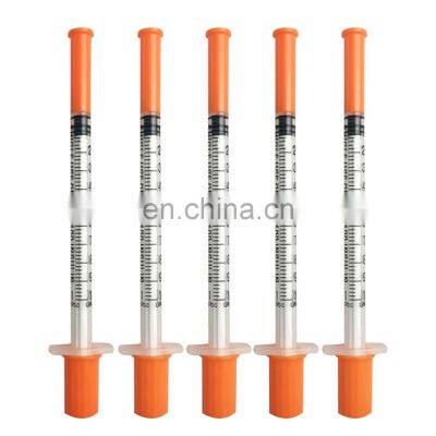 High Quality and Best Price CE ISO OEM 0.3ml 0.5ml 1ml plastic insulin syringe needle and syringe sizes