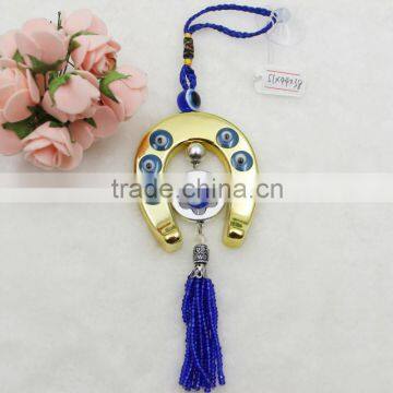 Islamic Horseshoe Pendant Car Hanging With Blue Evil Eye Beads