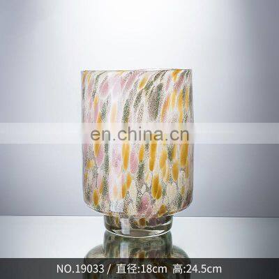 Hand Blow Luxury Glass Compote Decoration Animal Leopard Amber Vase photo-4