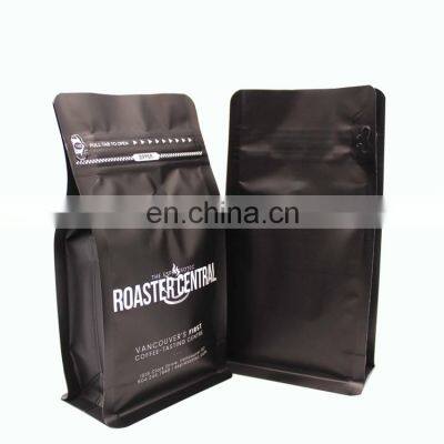 Heat Sealing Matte Black Roasted Coffee Bean Bag With Valve