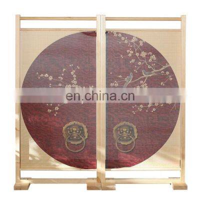 2 Panel wood room divider screen