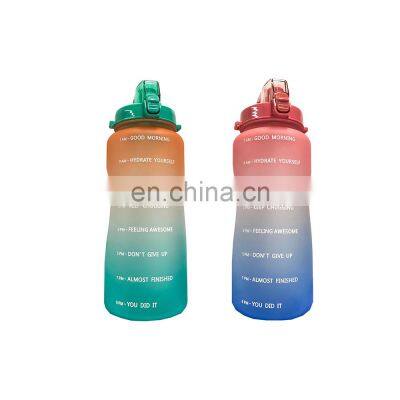 Plastic Custom Motivational Time Marker 2.2L Gym Half Gallon Fitness Pink Water Bottle BPA Free with Straw Lid