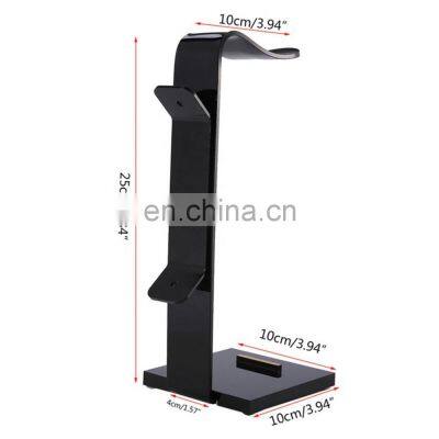 Gaming Headset Headphone Stand Holder with Cable Organizer & Cellphone Stand - Black