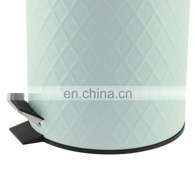 3L/5L/12L Embossed Pedal Bin With Toilet Brush Holder Bathroom Accessories 2 Pieces Set Stainless Steel Waste Bin photo-5