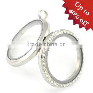 up to 40% off Top Selling round magnetic silver 316L stainless steel openable lockets