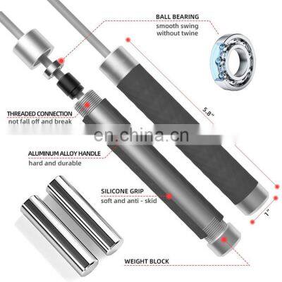 Professional Adjustable Weighted Jump Rope With Aluminum Alloy Handle and Silicone Handle Coat photo-2