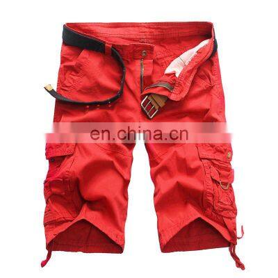 Streetwear men summer cotton custom logo heavy weight french terry cargo shorts