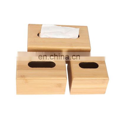 wholesale Natural Living Eco-friendly Rectangular Facial Simple Bamboo Tissue Box