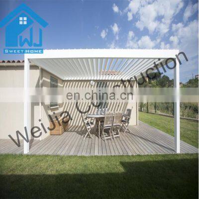 Remote controlled automatic pergola terrace motorised aluminium louver roof