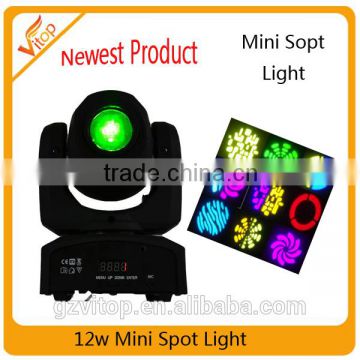 New promotional stage lights spot moving head light 15W mini moving heads