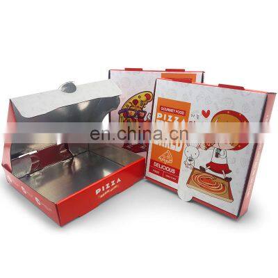 Wholesale Food Grade Eco-Friendly Takeaway Aluminium Bagrasse 12 Inch Pizza Boxes Manufacturers Of Corrugated Plain Pizza Box