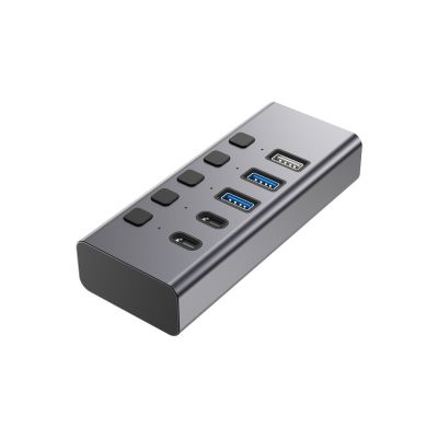 6 in1 usb hub OEM TYPE-C TO USB3.0-A+USB2.0+USB3.0-C HUB