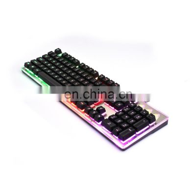 2022 OEM one-way rainbow character luminous JQ905 wired office game keyboard customization