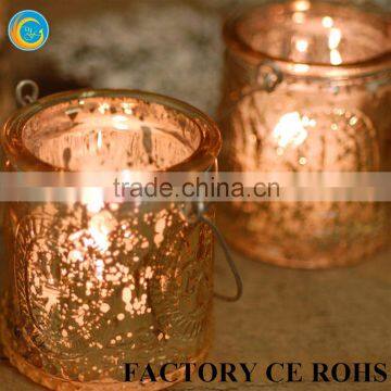 Hanging Embossed Glass Votive/Candle Holder For Home Decration photo-4