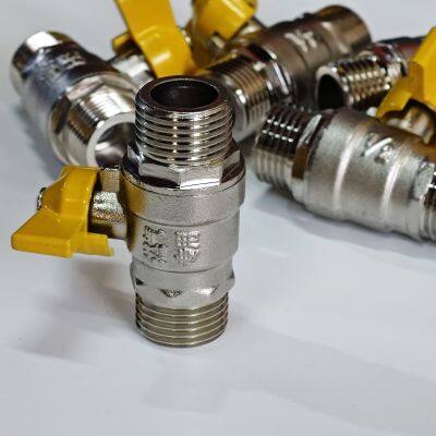 DN15 Double Outer Wire Copper Ball Valve, Gas Valve Switch,Keywords Water Heater Valve, Threaded Switch,Water Pipe Switch,Gas Pipeline Fittings photo-2