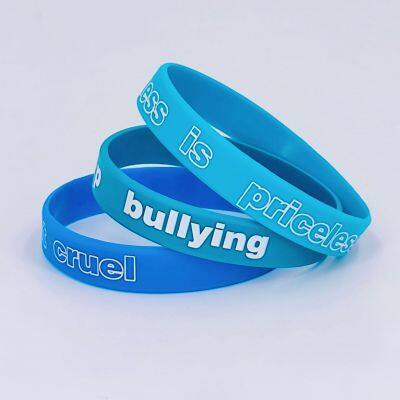 Factory Wholesale Hot Sale Anti-bullying Propaganda Quotes Protect the Healthy Growth of Children Custom Silicone Bracelet photo-4