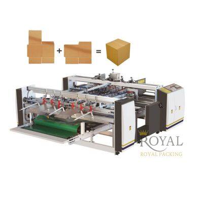 High Quality Automatic Two Piece Folder Gluer Machine for making carton box factory