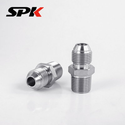 Hydraulic Oil Tube Male Thread Straight Flared Fitting, British Thread High-Pressure Oil Tube Hydraulic Accessory, D-Type Thread Transition Fitting