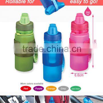 12OZ SOFT SILICONE TRAVEL BABY WATER BOTTLE