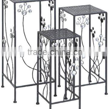 Deco 79 3-Piece Metal Outdoor Plant Stand Set , Square