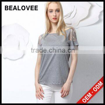 2015 Fashion Sexy Embroidery Hollow Out Solid Summer Backless Women 3d Printing T-shirt