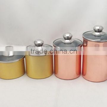 4-Piece canister sets with copper plated color