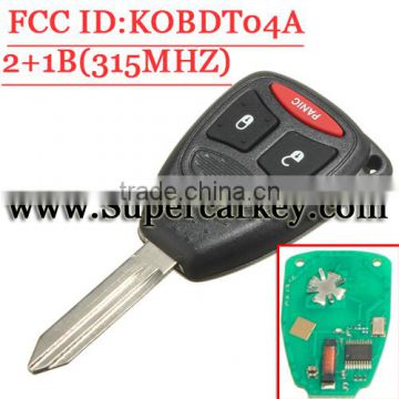 Best quality 2+1 Button remote key with 315MHZ For Chrysler(FCC :KOBDT04A)